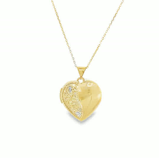 9ct Half Heart Filigree Locket