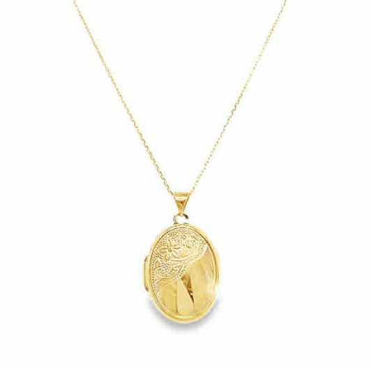9ct Half Filigree Oval Locket
