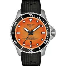 Gents Tissot Seastar 2000 44mm Powermatic Watch With Orange Dial