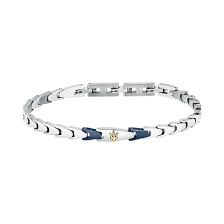 Maserati Stainless Steel & Blue Gents Bracelet