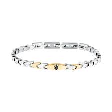 Maserati Stainless Steel & Gold Plated Gents Bracelet