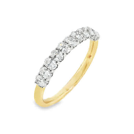 9ct 11 Stone Eternity Oval Cut Cultured Diamond Ring .60ct