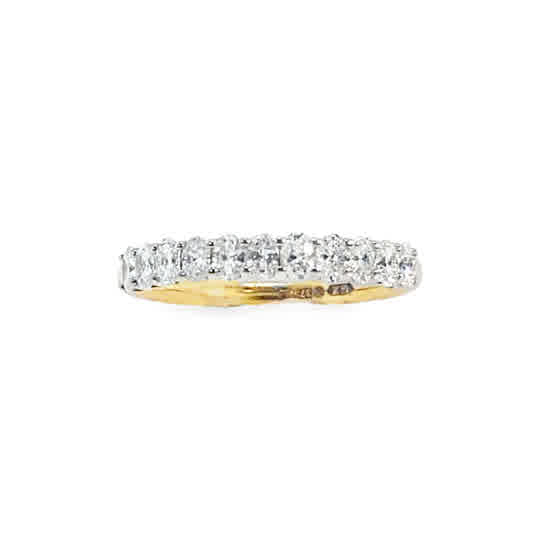 9ct 11 Stone Eternity Oval Cut Cultured Diamond Ring .60ct