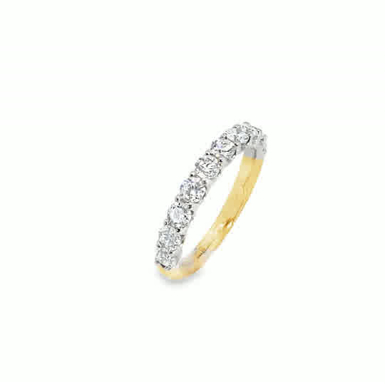 9ct 10 Stone Eternity Round Brilliant Cut Cultured Diamond Ring 1.00ct