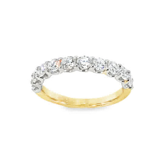 9ct 10 Stone Eternity Round Brilliant Cut Cultured Diamond Ring 1.00ct