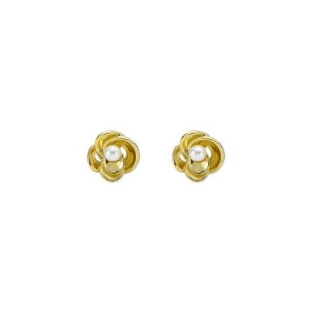Ted Baker Gold Plated Flo Flower Earrings With Pearl Centre