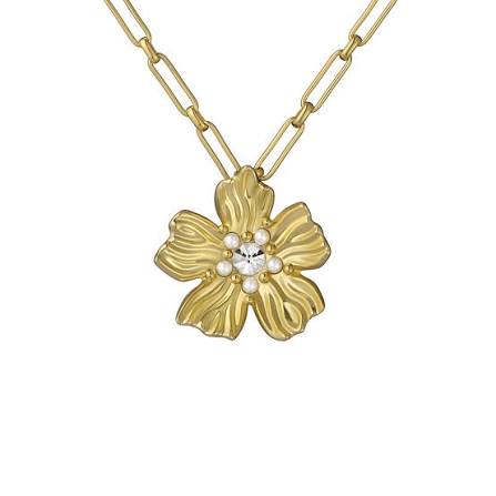 Ted Baker Petrice Gold Plated Flower Paperlink Necklet