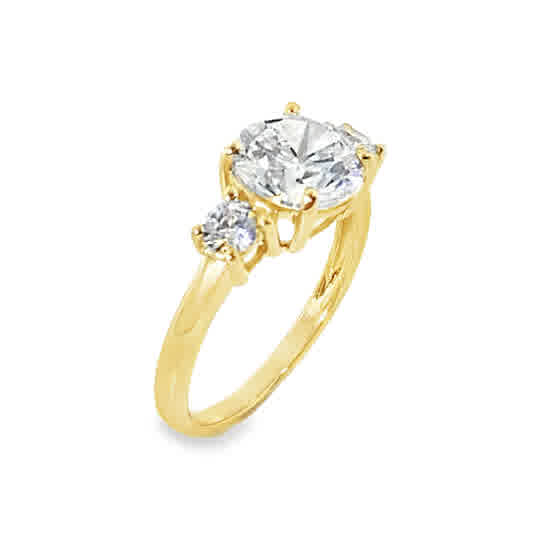 9ct Yellow Gold 3 Stone Cubic Zirconia Ring