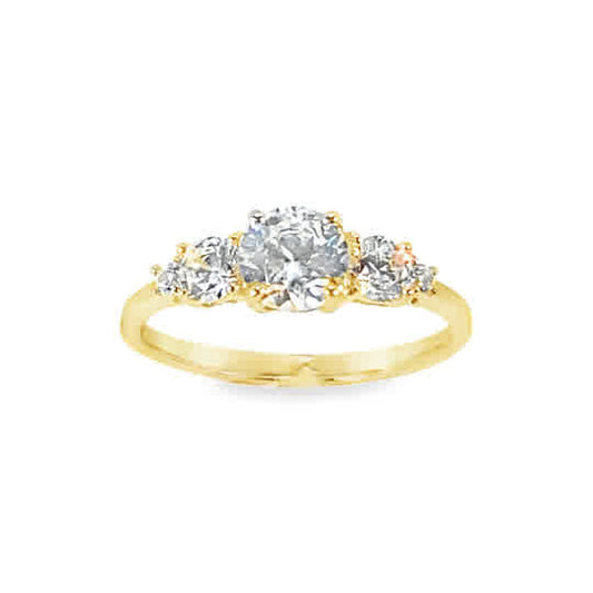 9ct Yellow Gold 5 Stone Cubic Zirconia Ring