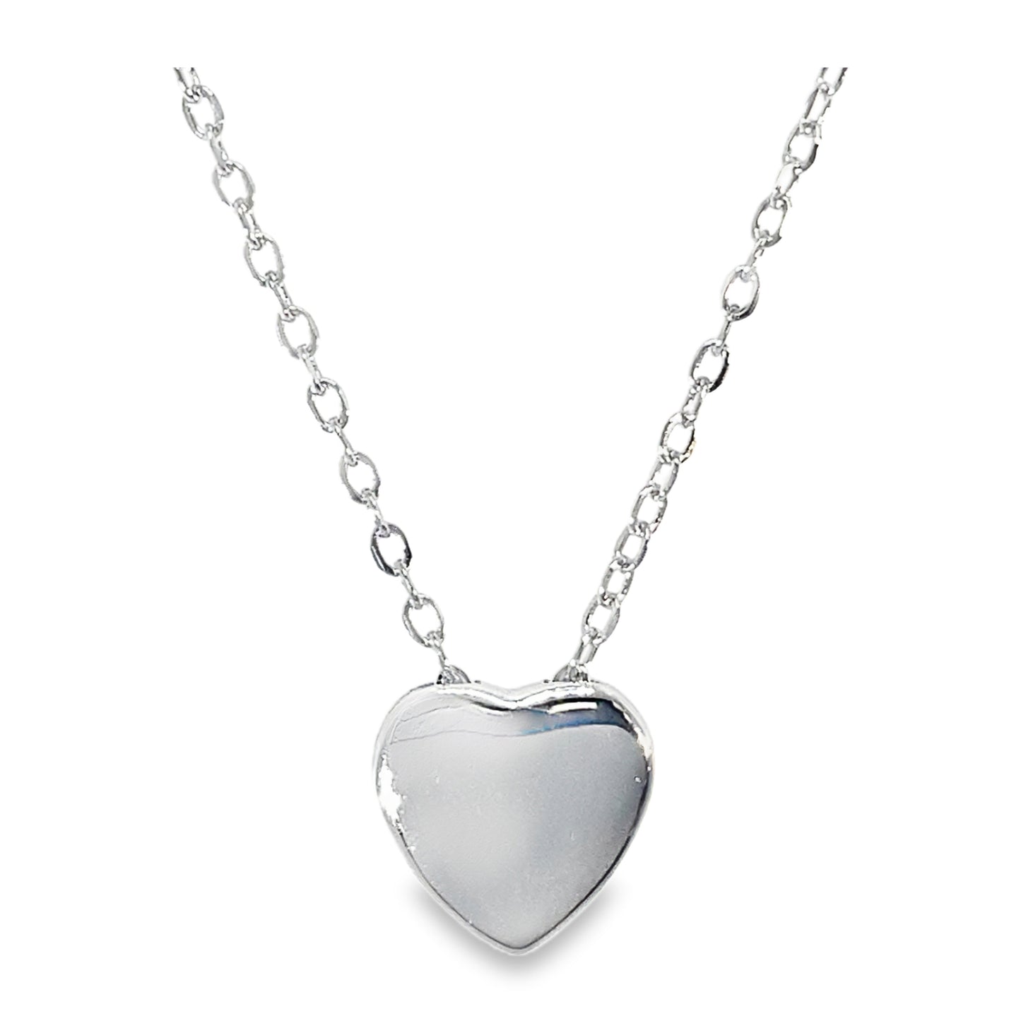 Sterling Silver Polished Heart Necklet