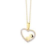 9ct CZ Open Infinity Heart Pendant