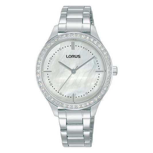 Ladies Lorus White Dial CZ Bezel