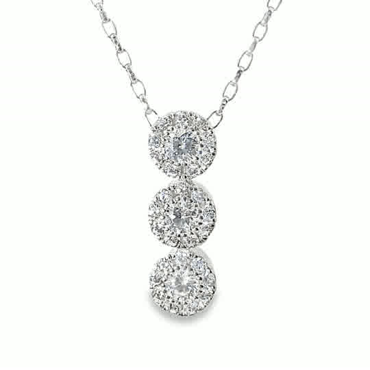 Sil Pdant Drop Triple Cz Halo