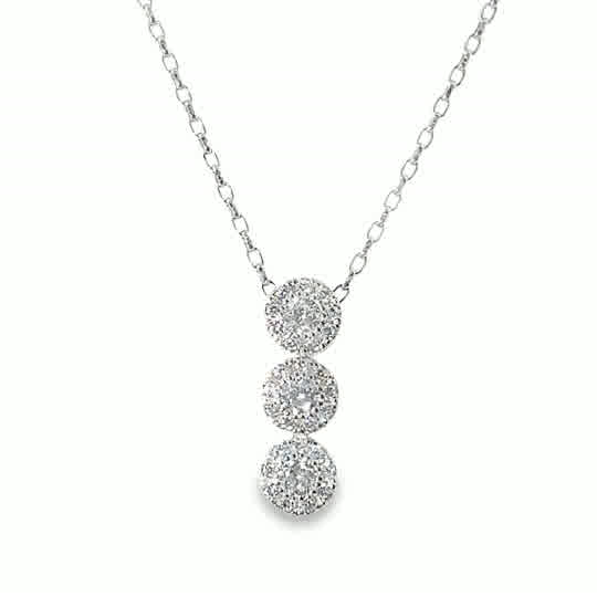 Sil Pdant Drop Triple Cz Halo