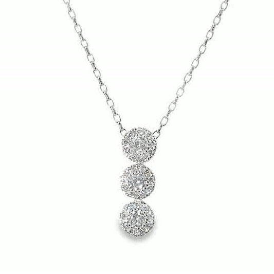 Sil Pdant Drop Triple Cz Halo