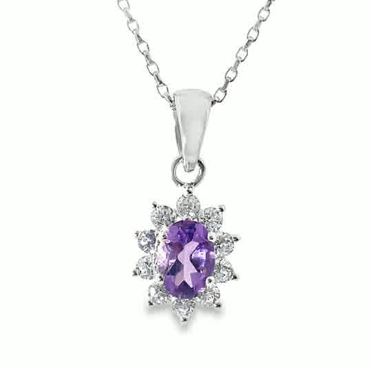 Sil Pdant Purp/Cz Clus