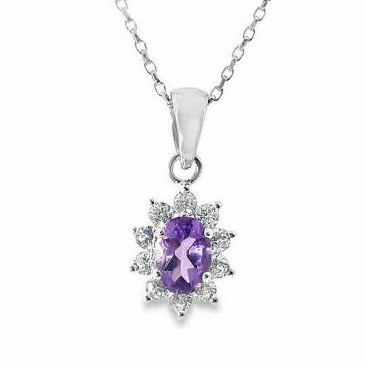 Sil Pdant Purp/Cz Clus