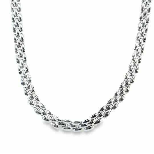Sterling Silver Panther Link Necklet