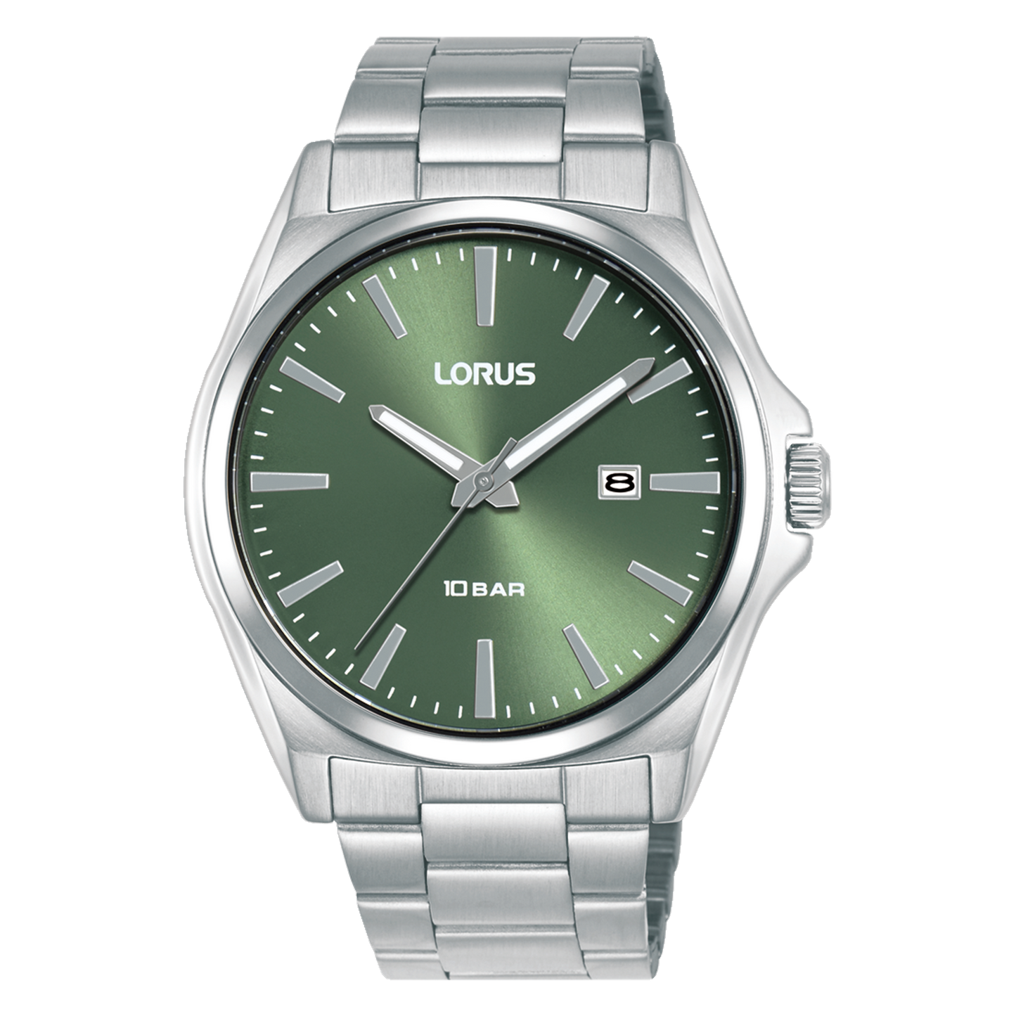 Gents Lorus Green Dial Batons and Date Window