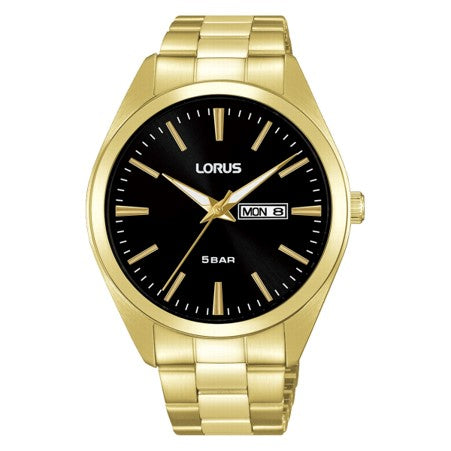 Gents Lorus Black Dial Batons and Date Window