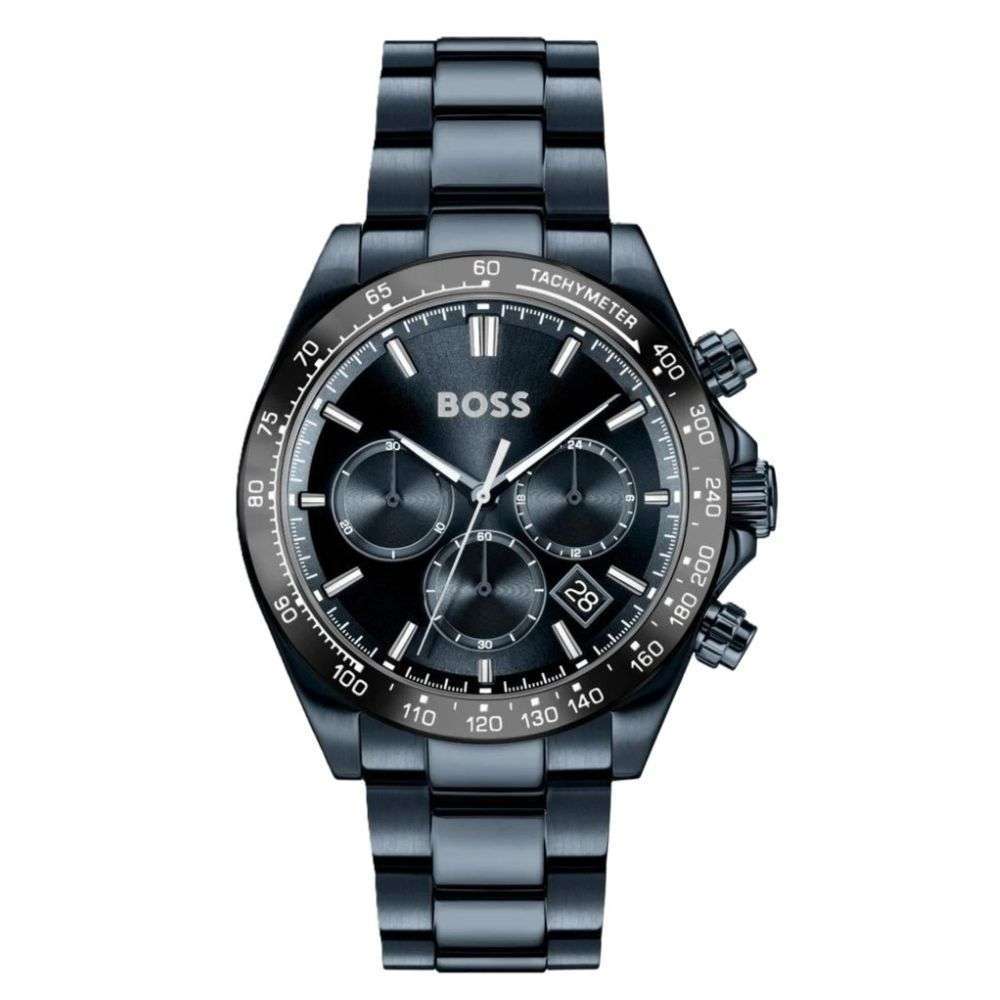 Gents Hugo Boss Hero Chronograph Tachymeter Blue Dial