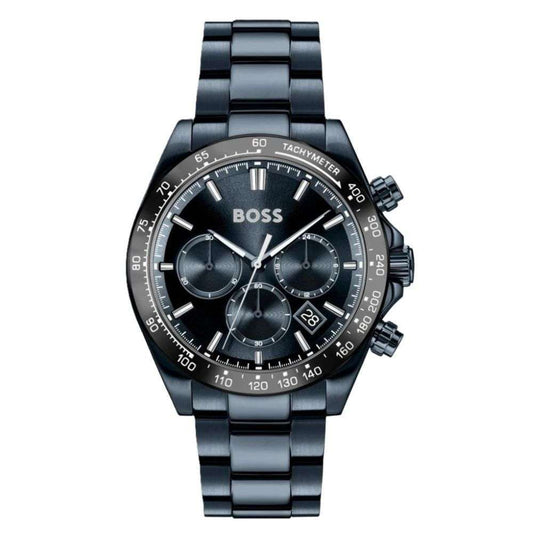 Gents Hugo Boss Hero Chronograph Tachymeter Blue Dial
