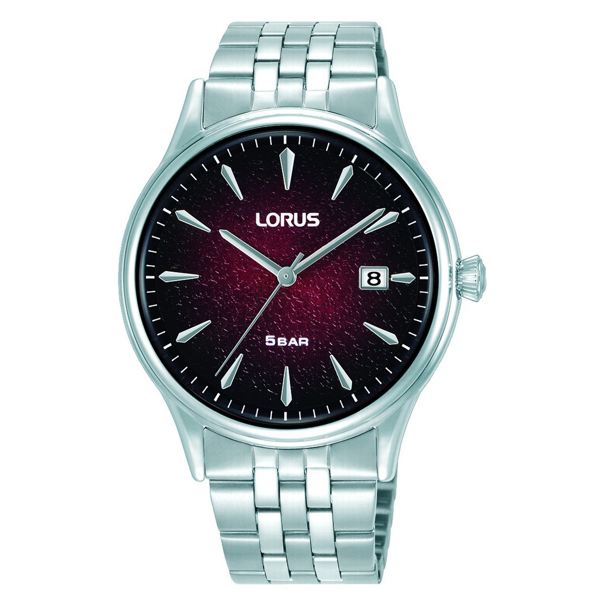 Gents Lorus Red Dial Date Window