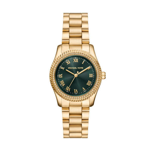 Ladies Michael Kors Lexiongton Green Dial Roman Numerals