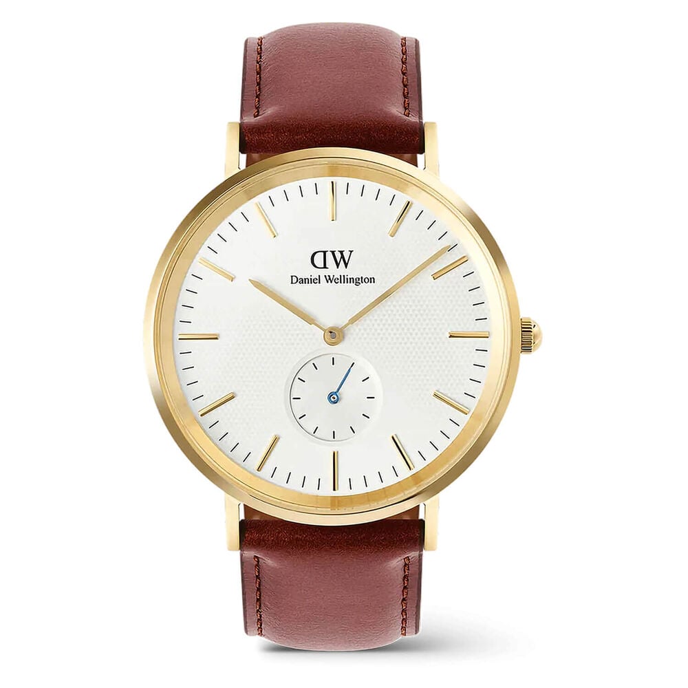 Gents Daniel Wellington St. Mawes Multi-Eye White Dial Brown Strap