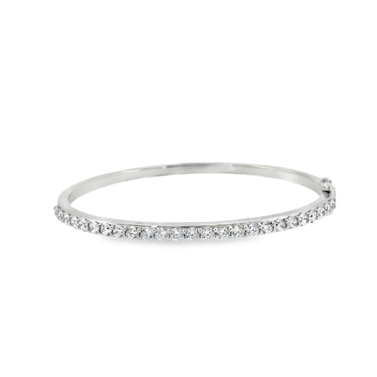 Sterling Silver Claw Set CZ Bangle