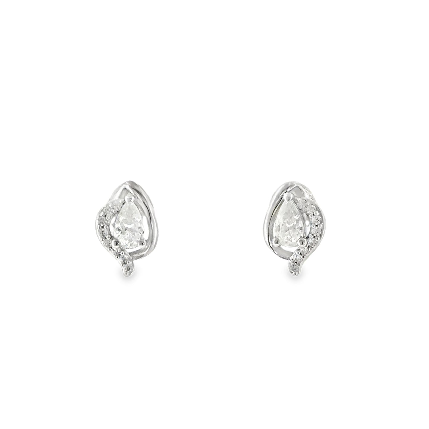 Sil E/rg Pear CZ Fcy CZ/Pol Halo
