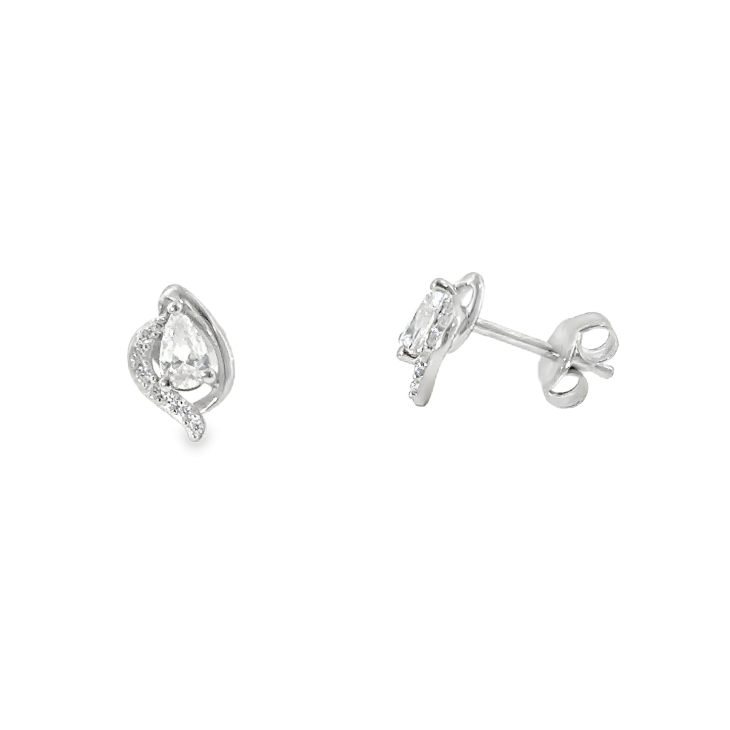 Sil E/rg Pear CZ Fcy CZ/Pol Halo