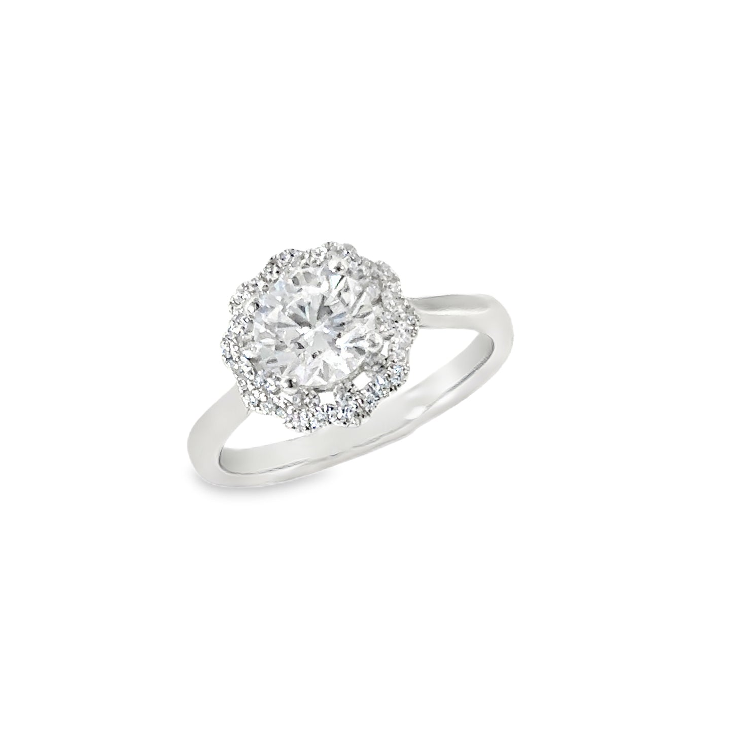 Sterling Silver CZ Halo Ring