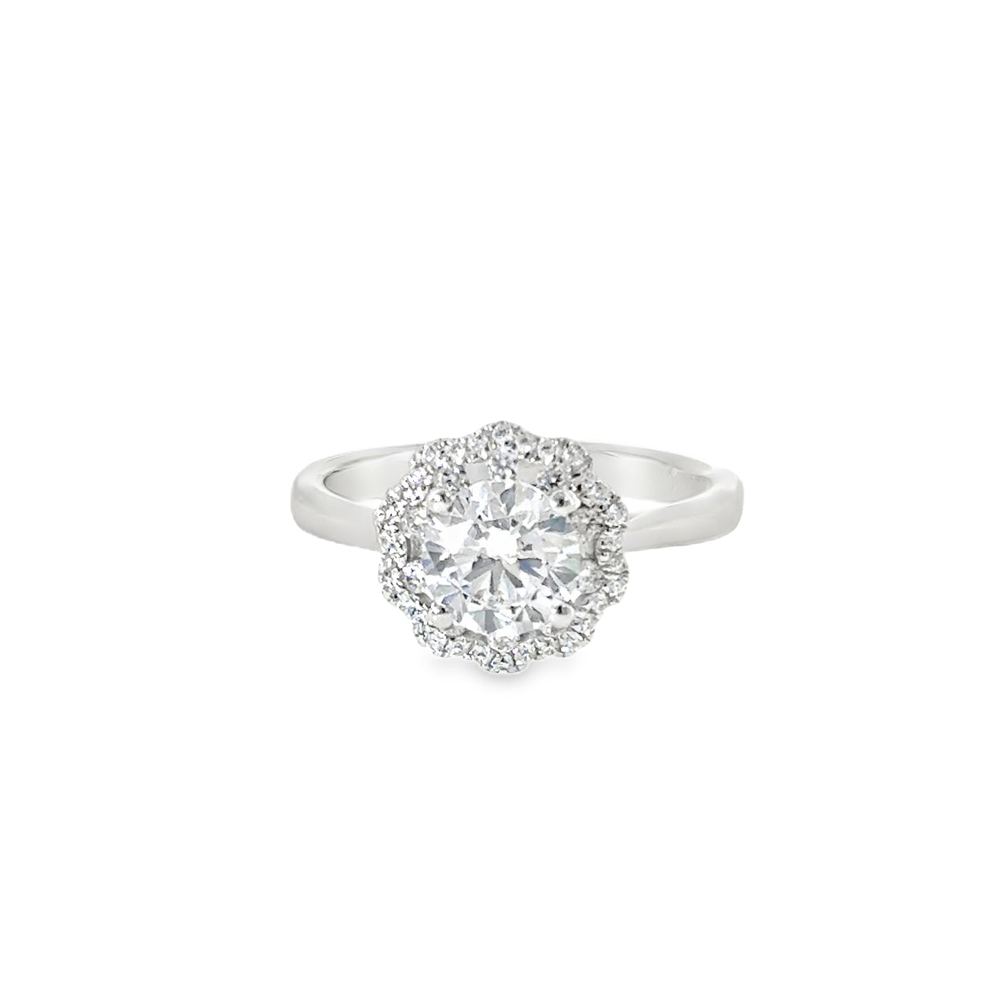Sterling Silver CZ Halo Ring