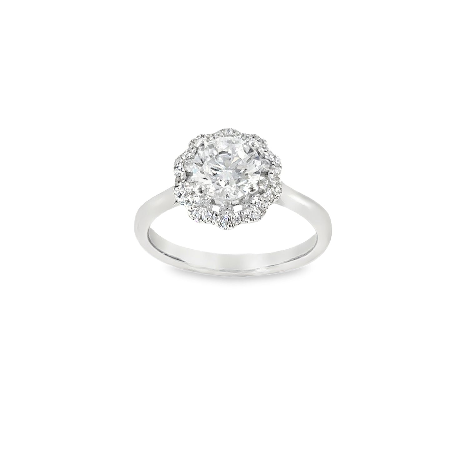 Sterling Silver CZ Halo Ring