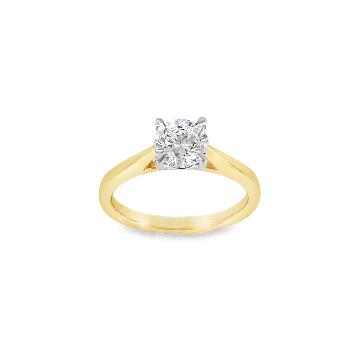 9ct Cultured Diamond 4 Claw Round Brilliant Solitaire Ring 1.00ct