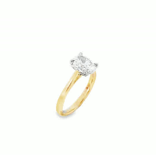 9ct Cultured Diamond 4 Claw Oval Cut Solitaire Ring 1.50ct