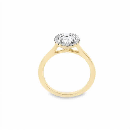 9ct Oval Cut Cultured Diamond Ring With Halo 1.21ct