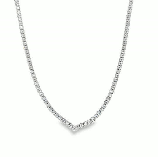 Sterling Silver CZ 1mm Tennis Necklet