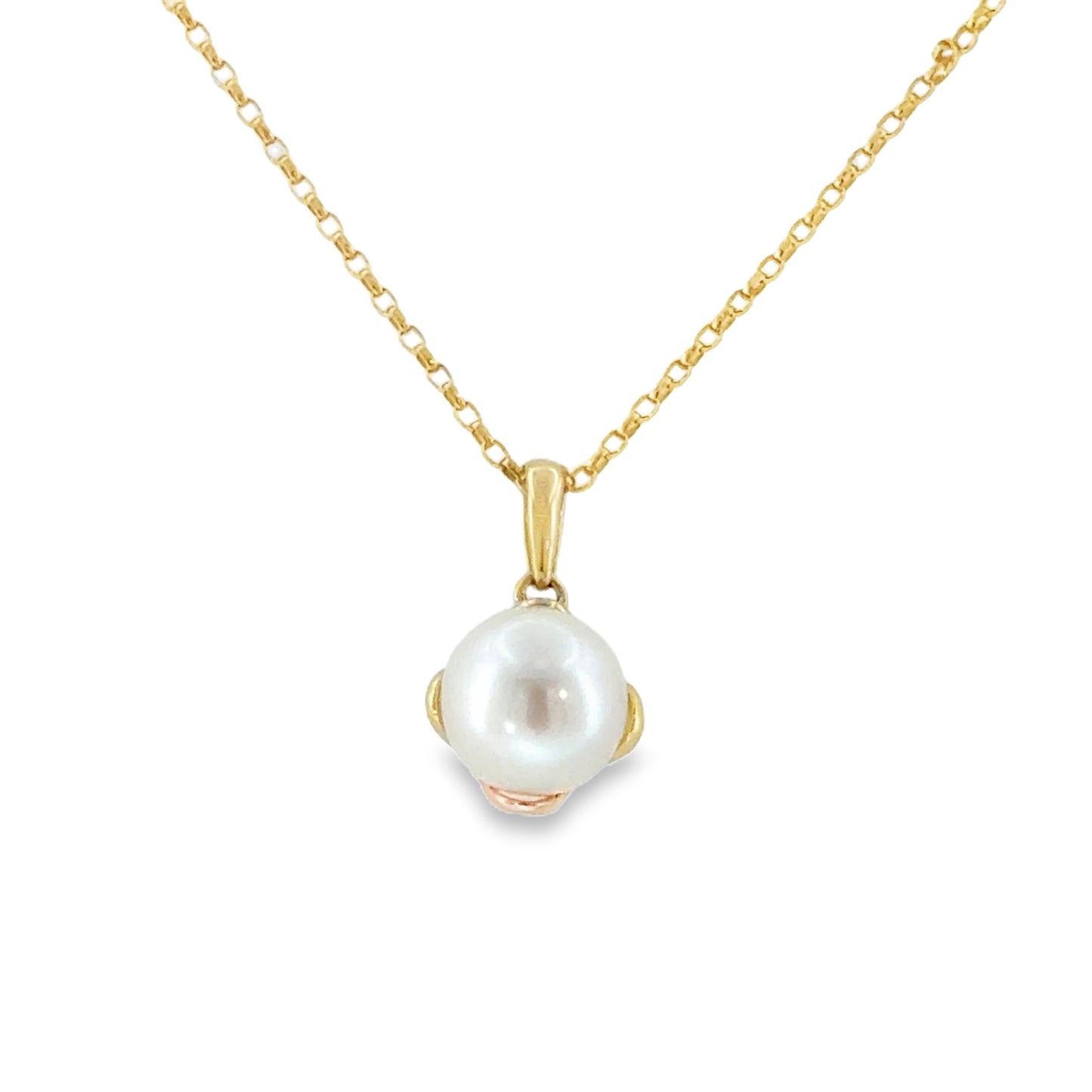 9ct Freshwater 8mm Pearl Flower Pendant