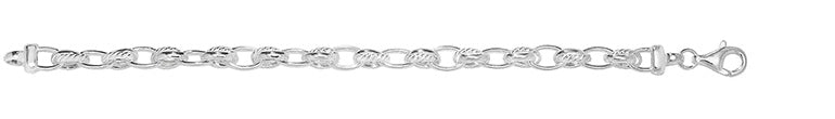 Sterling Silver Two-One Link Bracelet