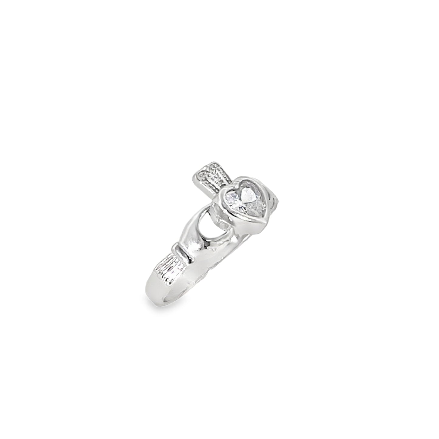 Sterling Silver CZ Claddagh Ring