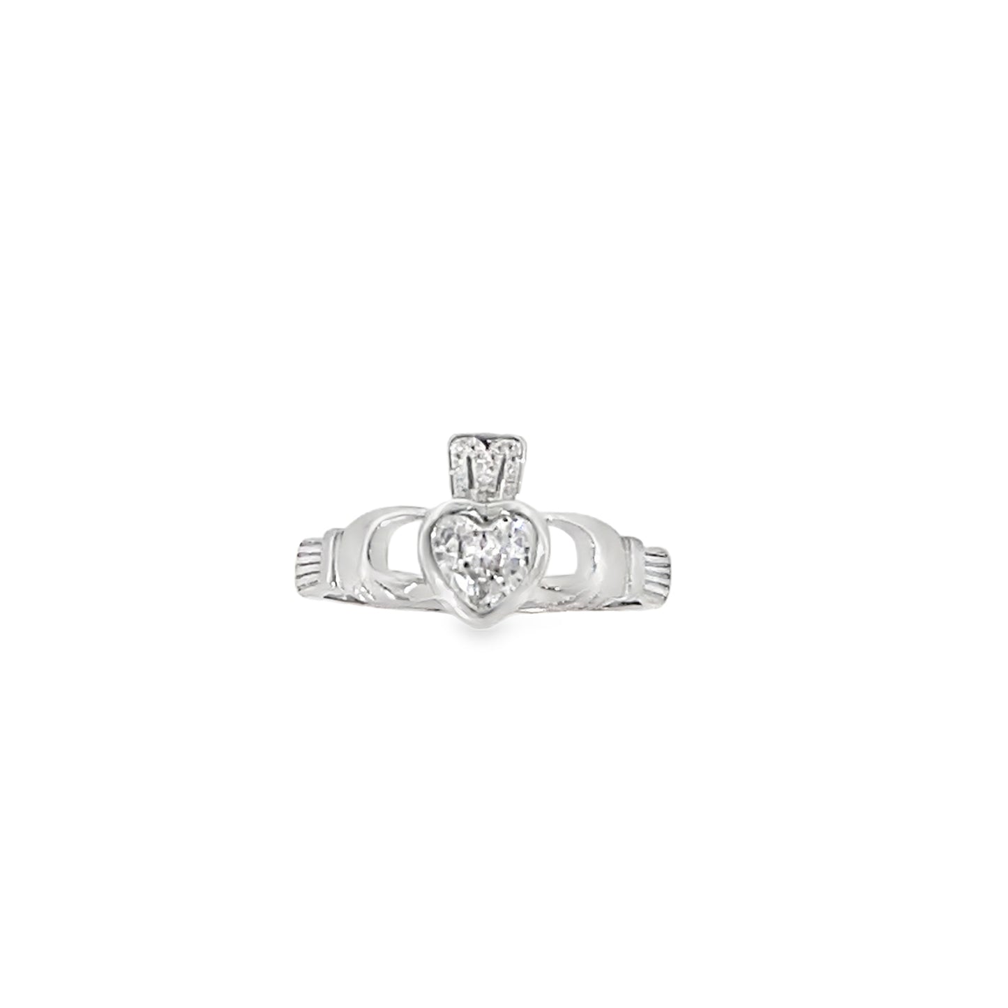 Sterling Silver CZ Claddagh Ring