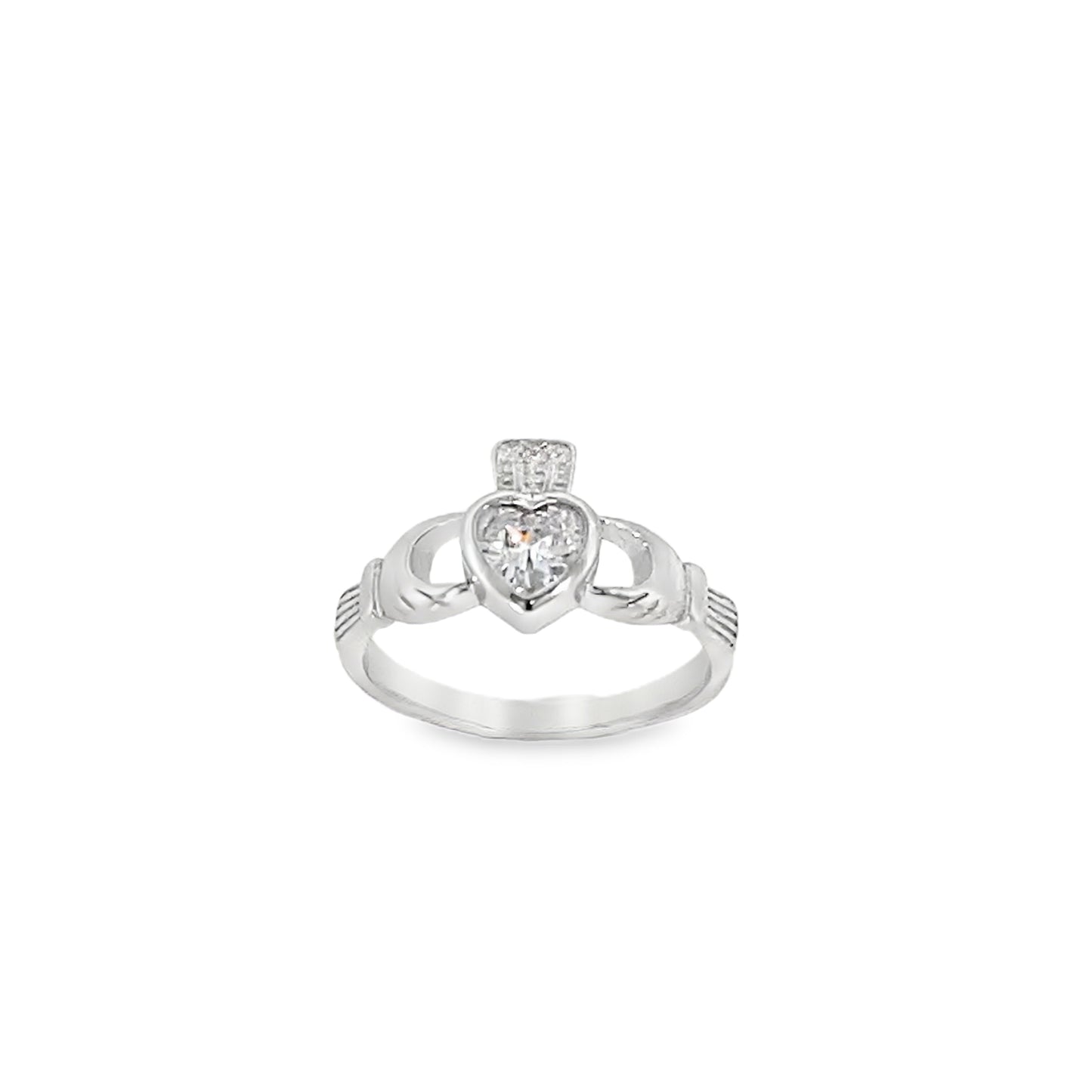 Sterling Silver CZ Claddagh Ring