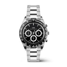 Gents Daniel Wellington Iconic Tachymeter Chronograph Black Dial