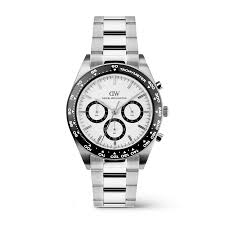 Gents Daniel Wellington Iconic Tachymeter Chronograph White Dial