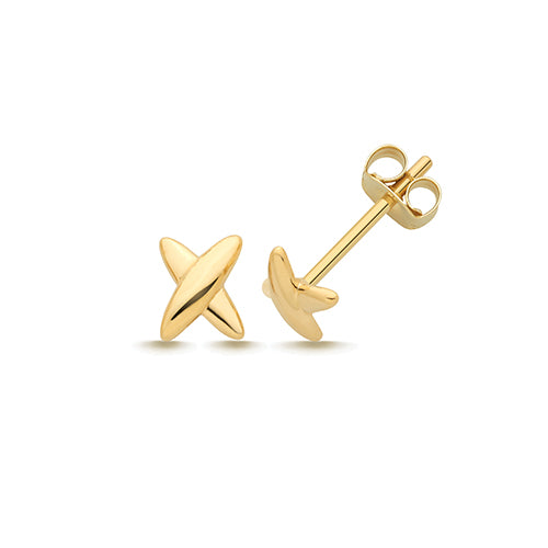 9ct Yellow Gold Kiss Stud Earrings