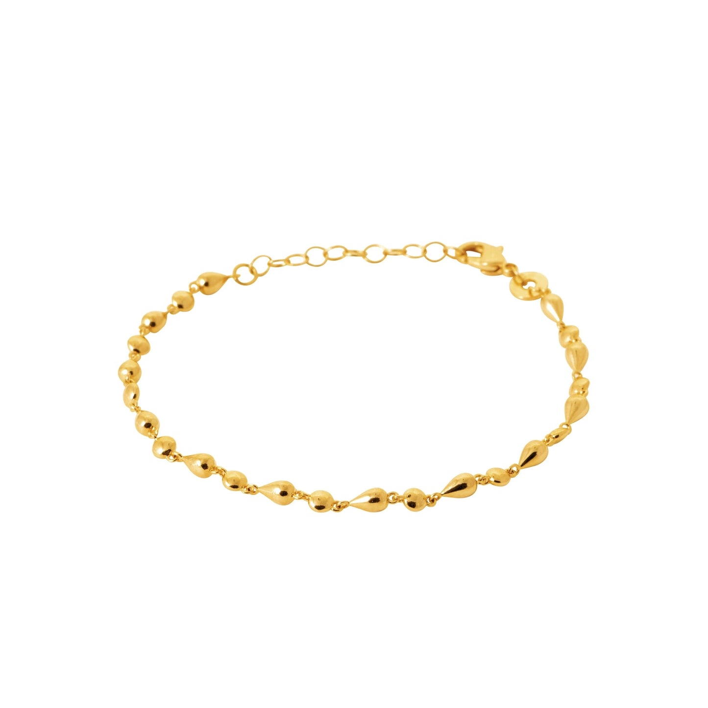Burren 18ct Gold Plated Pink Lady Beaded Bracelet
