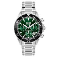 Gents Hugo Boss Sealiner 44mm Green Chronograph Tachymeter