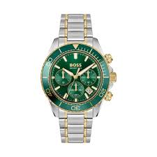 Gents Hugo Boss Sealiner 44mm Two Tone Green Dial